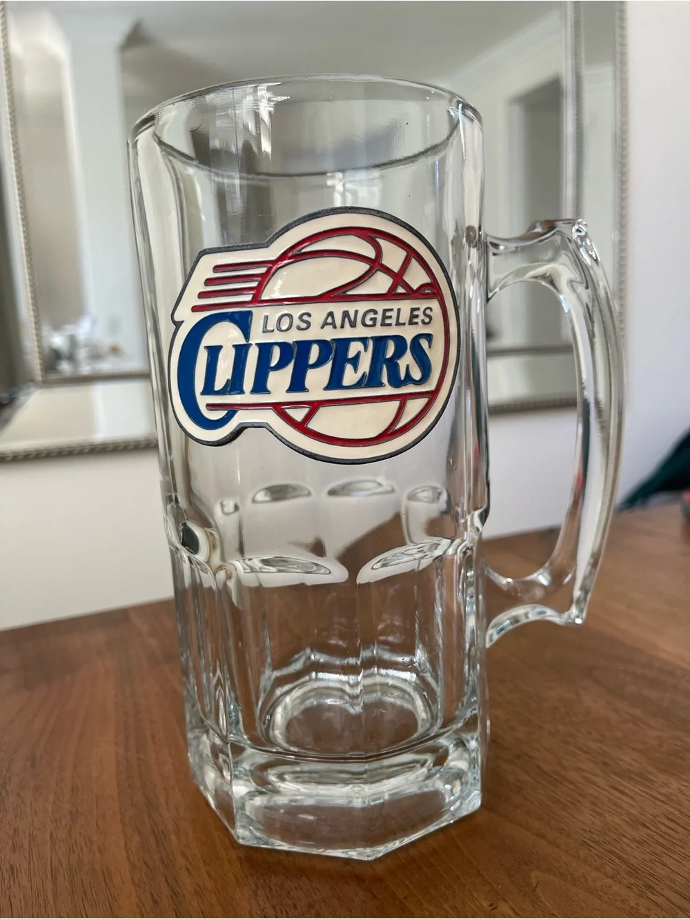 Clear Glass macho Mug - NBA Los Angeles Clippers metal team logo